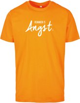 T-shirt oranje XXL - Remmen is angst - wit - soBAD.| Foute apres ski outfit | kleding | verkleedkleren | wintersporttruien | wintersport dames en heren