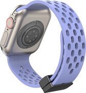 Siliconen bandje - geschikt voor Apple Watch Series 1/2/3/4/5/6/7/8/9/SE/SE 2 met case size 38 mm / 40 mm / 41 mm - Lila