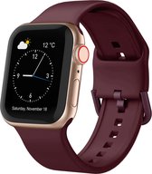 Siliconen bandje - geschikt voor Apple Watch Series 1/2/3/4/5/6/7/8/9/SE met case size 38 mm / 40 mm / 41 mm - Bordeaux