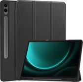 Case2go - Housse de tablette adaptée à Samsung Galaxy Tab S9 FE Plus (2023) - Étui à trois volets - Avec porte-crayon - Zwart