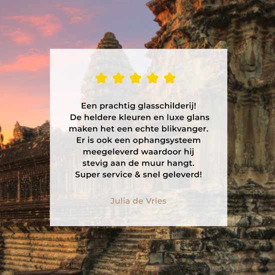 Lever de soleil à Angkor Wat au Cambodge Plexiglas 90x60 cm - Tirage photo sur Glas (décoration murale en plexiglas)