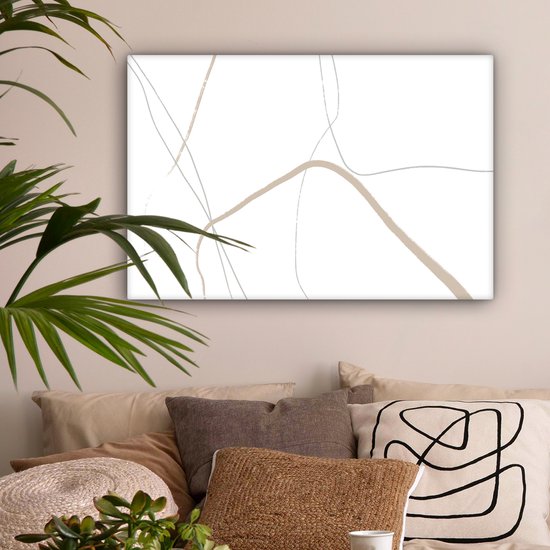 Tableau Peinture Abstrait - Minimalisme - Dessin au trait - Line cm - Décoration murale