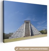 Canvas Schilderij Een piramide in Mexico - 30x20 cm - Wanddecoratie