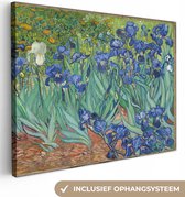 Canvas Schilderij Irissen - Vincent van Gogh - 120x90 cm - Wanddecoratie