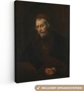 Canvas Schilderij De apostel Paulus - Rembrandt van Rijn - 90x120 cm - Wanddecoratie