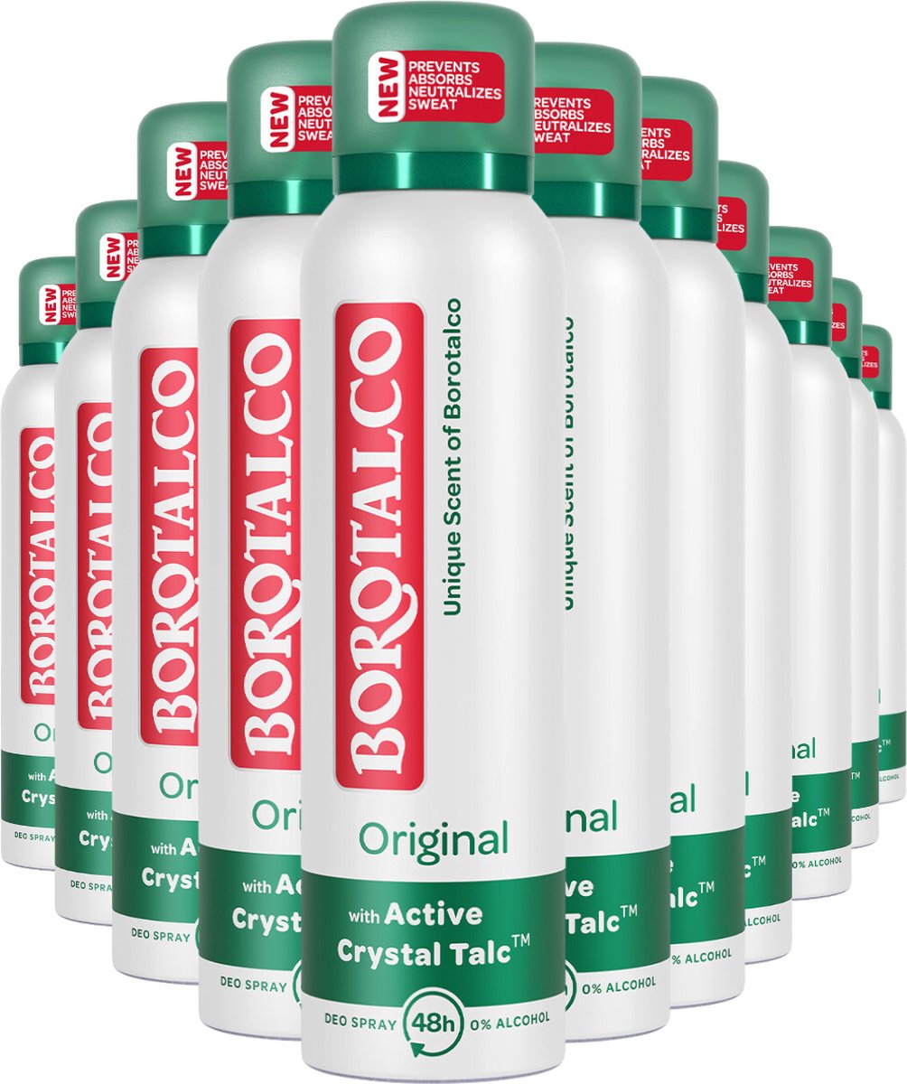Bol.com Borotalco Original spray - 12 stuks - voordeelverpakking aanbieding