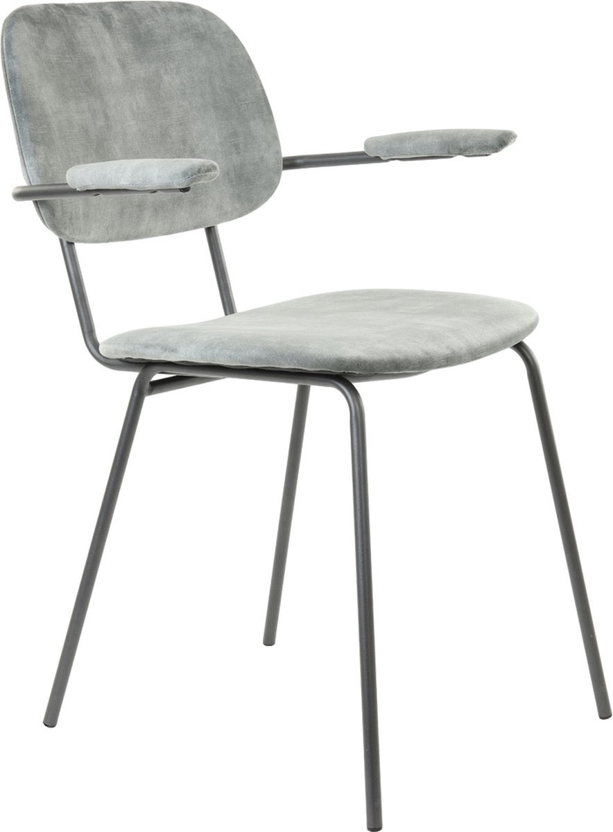 Light&living Eetkamerstoel 58x58x82 cm EMMA velvet grijs-donker grijs