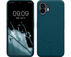 kwmobile telefoonhoesje geschikt voor Nothing Phone (2) - Hoesje met siliconen coating - Smartphone case in mat petrol