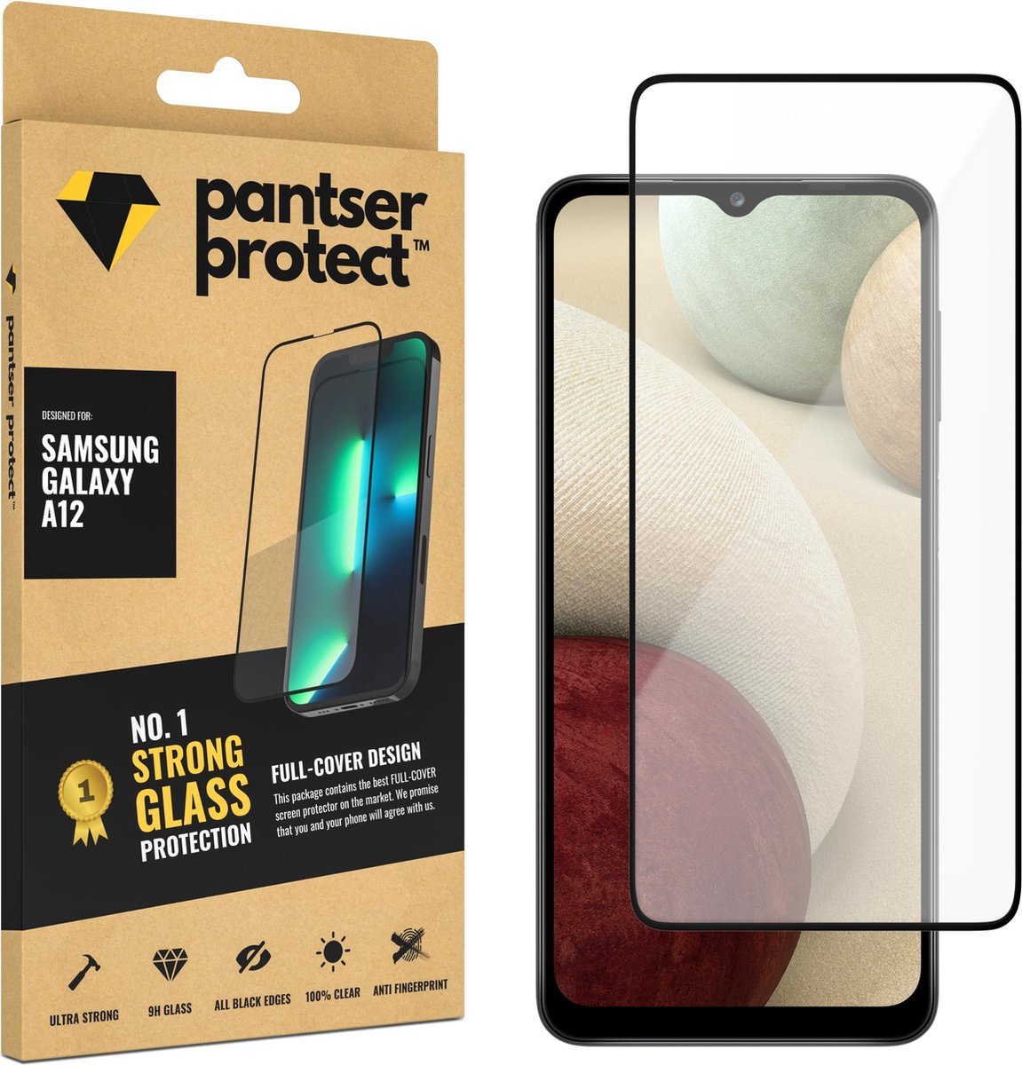 Pantser Protect™ Glass Screenprotector Geschikt voor Samsung Galaxy A12 - Case Friendly - Premium Pantserglas - Glazen Screen Protector