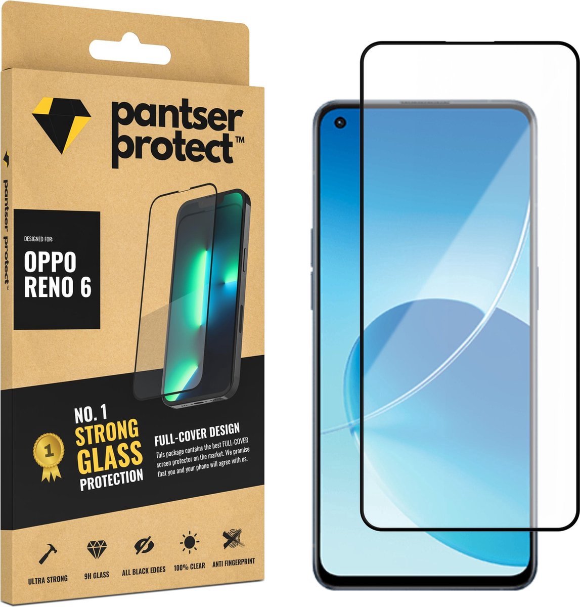 Pantser Protect™ Glass Screenprotector Geschikt voor OPPO Reno 6 - Case Friendly - Premium Pantserglas - Glazen Screen Protector