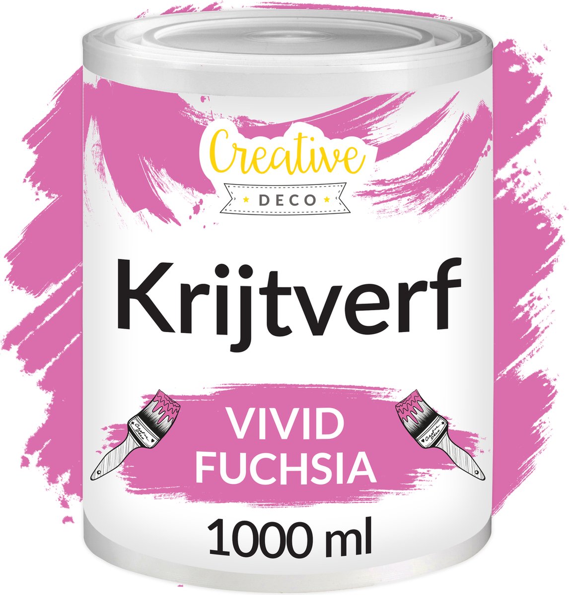 Creative Deco 1000 ml Fuchsia Roze Krijt-Verf | Mat en Wasbaar | Perfect voor Renovatie, Decoratie en Decoupage van Meubels | Egen en Gradient Effect Mogelijk