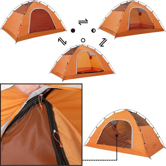 2/4 Persoons Tent voor Kamperen - Waterdichte Buitentent Lichtgewicht Koepeltent , Compacte Tent met Kleine Verpakkingsgrootte voor Familie , Strand , Festival , Groep van Merkloos — afbeelding 4