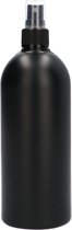 6x 500 ml Ronde fles HDPE zwart + Spraypomp zwart - Set van 6 Stuks
