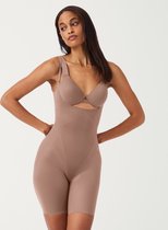 SPANX Thinstincts 2.0 Open-bust Mid Thigh Bodysuit | Kleur Café au Lait (Dark Nude) I Maat L