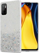 Cadorabo Hoesje geschikt voor Xiaomi RedMi NOTE 10 5G / POCO M3 PRO 5G in Transparant met Glitter - Beschermhoes van flexibel TPU silicone met fonkelende glitters Case Cover Etui