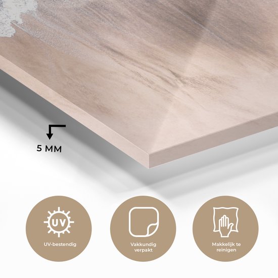 MuchoWow® Peinture sur verre 80x40 cm - Peinture sur verre acrylique - Mer - Plage - Rose - Nature - Photo sur verre - Peintures