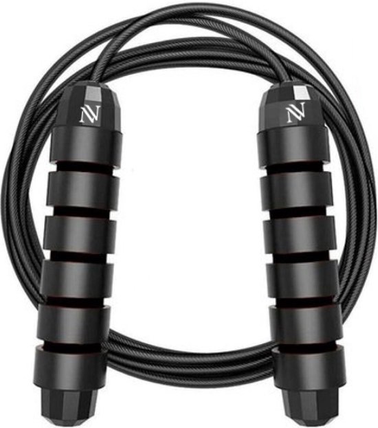Jumada's - Verstelbaar Sport Springtouw - Speedrope - Jump Rope - voor Volw. & Kind. - Zwart