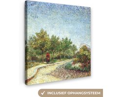 Canvas schilderij 50x50 cm - Wanddecoratie Laan in het park Voyer d'Argenson in Asnières - Vincent van Gogh - Muurdecoratie woonkamer - Slaapkamer decoratie - Kamer accessoires - Schilderijen op canvas