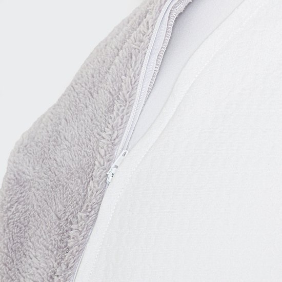 Snoozzz Zwangerschapskussen Zijslaapkussen Lichaamskussen Premium kwaliteit - 185 cm - microparel vulling - luxe draagtas - Teddy wit van SNOO — afbeelding 5