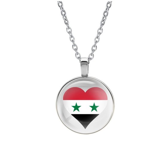 Ketting Glas - Hart Vlag Syrië