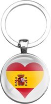 Glas -clés Verre - Coeur Drapeau Espagne
