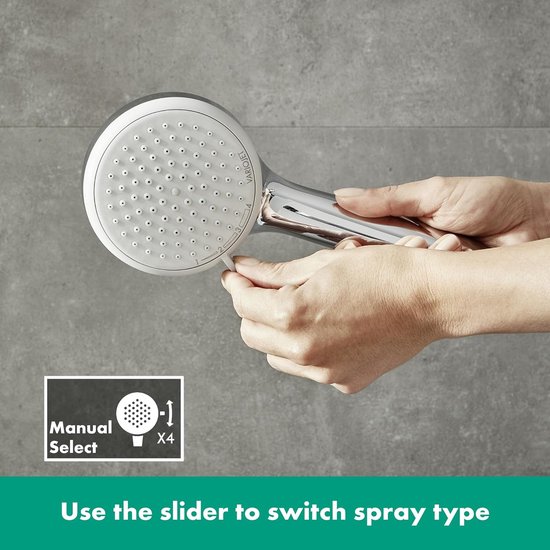 Croma 100 Douchekop met 4 straalsoorten AntiKalk Chroom bol