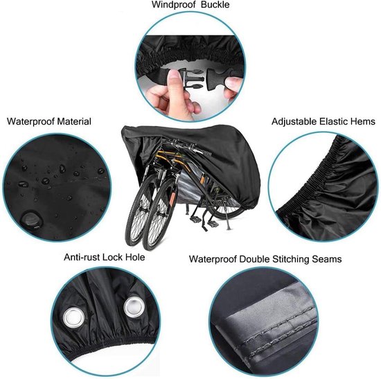 Fietsgarage Buiten Fietsenhoes Waterdicht voor Buitenopslag Waterdichte Fietsenhoezen Oxford Stof voor Binnengebruik 210D Nylon met PU-coating Windbescherming van LYCAON — afbeelding 2