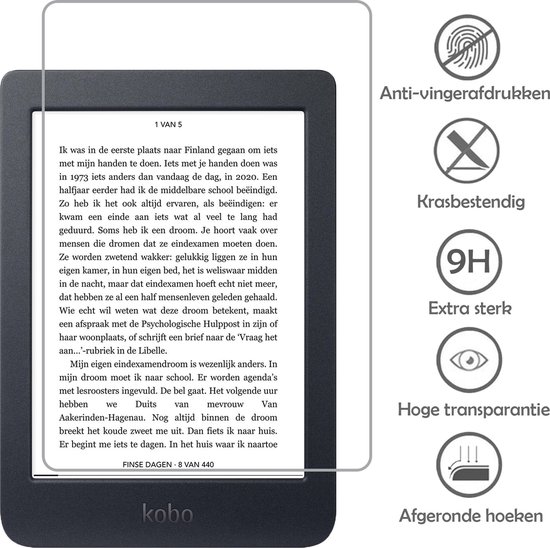 Hoesje Geschikt voor Kobo Nia Hoes Bescherm Hoesje Case Sleep Cover Met Screenprotector - Hoes Geschikt voor Kobo Nia Hoesje - Zwart van Hoesje  — afbeelding 3