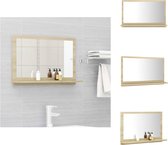 vidaXL Wandspiegel - Sonoma Eiken - 60 x 10.5 x 37 cm - Duurzaam en Stijlvol - Badkamerkast