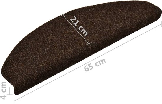 vidaXL Trapmatten 10 st 56x17x3 cm Bruin Halfrond
