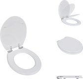 vidaXL Toiletbril - Soft-close functie - Wit - 45 x 36 x 5 cm (L x B x H) - MDF deksel en bril - Toiletbril