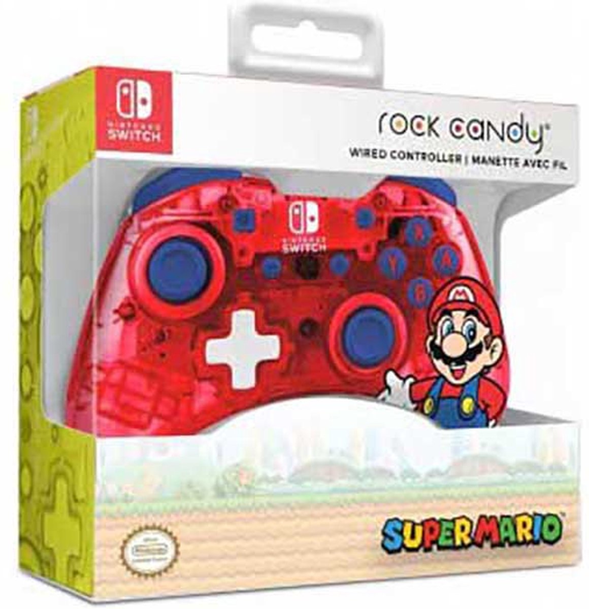 Rock Candy: Mario Punch Rouge, Translucide USB Manette de jeu  Analogique/Numérique Nintendo Switch, Nintendo Switch Lite, Nintendo Switch  OLED