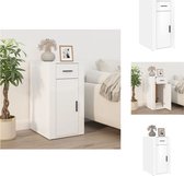 vidaXL Armoire de bureau - Blanc brillant - 40 x 49 x 75 cm - Matériau durable - Armoire