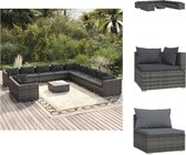 vidaXL Loungeset - Poly Rattan - Grijs - 60x60x30 cm - Modulair Design - Tuinset