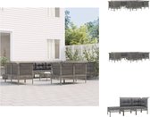 vidaXL Loungeset outdoor - grijs - poly rattan - modulair design - weerbestendig - Tuinset
