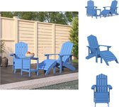vidaXL Chaises de jardin Adirondack Bleu turquoise - Set de 2 avec table et repose-pieds - Chaise de jardin
