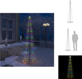 vidaXL Kerstkegelboom - Meerkleurig LED-licht - PVC en metaal - 70 x 240 cm - Waterbestendig - Decoratieve kerstboom