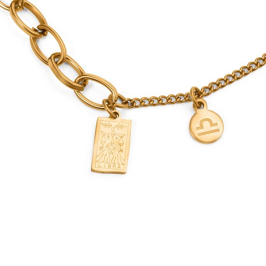 Zentana Sterrenbeeld Armband Zodiac - RVS - 18K Goud Verguld - Horoscoop - Weegschaal
