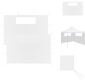 vidaXL Partytent Zijwandenset - 435 x 210 cm - Duurzaam stof en PVC - Muggenwerend - Gemakkelijk te installeren - Transparant raam - Kleur- wit - Gewicht- 70 g/m² - Partytent