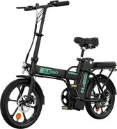 ELEKGO EG5 - Vélo électrique - E-Bike pliable - 16 pouces - Avec absorption des chocs - noir