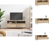 vidaXL Meuble TV Chêne Sonoma - 100 x 34,5 x 44,5 cm - beaucoup d'espace de rangement - Meuble