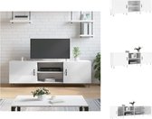 vidaXL Televisiekast Oakland - Tv-meubel - Hoogglans wit - 150 x 30 x 50 cm - Bewerkt hout en ijzer - Kast