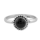 Jewelryz | Sena | Ring 925 zilver met zwarte onyx | 16.00 mm / maat 50