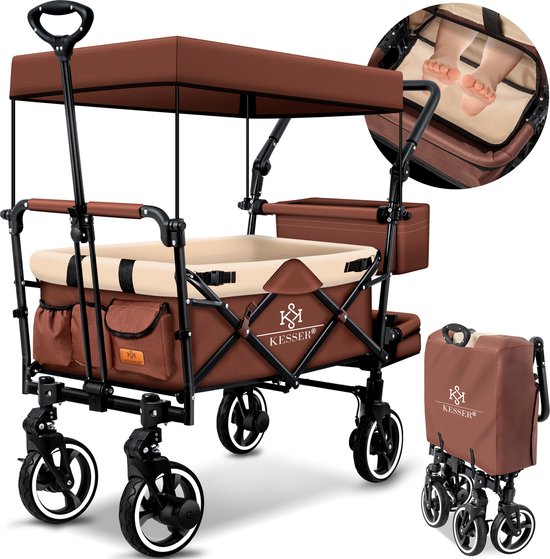 Chariot Pliable KESSER GTS-9100 - 150kg Charge, Toit Amovible Et Freins