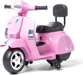 Jo-Jo Products 4U - Officiële Kinderen Elektrische Scooter - Berijdbare Vespa Voor Kids - Batterij Scooter - Buitenrit Speelgoed - Klassieke Vespa Look - Elektrische Scooter Met LED-verlichting - Vespa Speelgoed - Met Gratis Nummerplaat - Roze.