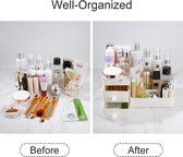 Make-up organizer, cosmetica-opbergdoos met 3 laden, organizer houder voor mascara, lippenstift, nagellak, opslag voor badkamer, make-uptafel, kantoor