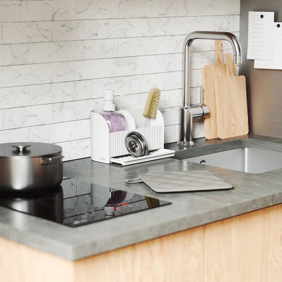 Umbra Organisateur d'évier avec flacon pompe à savon - 1019722-660 - Compartiments de tri