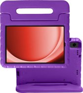 Hoesje Geschikt voor Samsung Galaxy Tab A9 Hoesje Kinderhoes Shockproof Hoes Kids Case - Paars