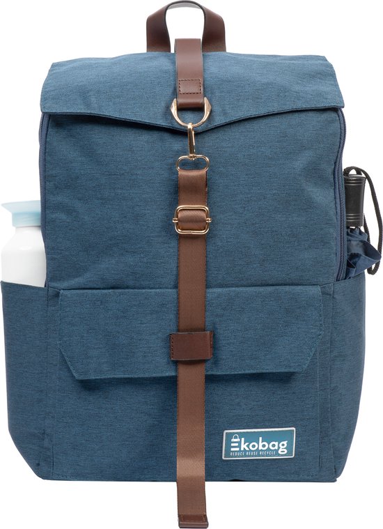 Foto: Ekobag 333 rugzak waterafstotend schooltas 19 l blauw