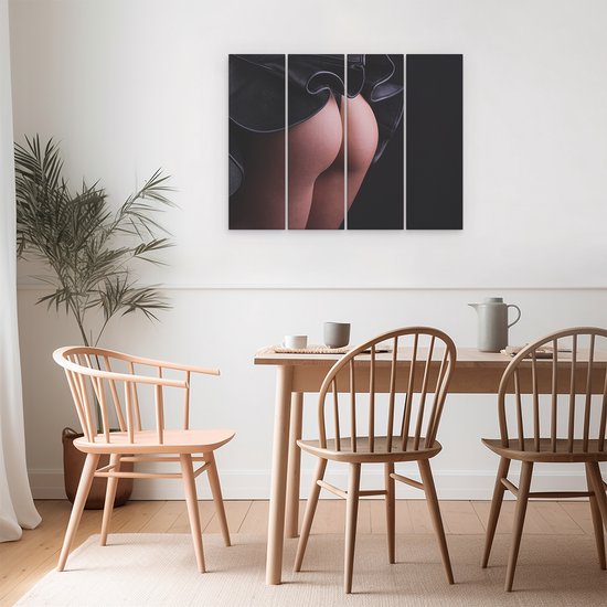 Artaza Tableau sur Toile Quadriptyque Femmes Fesses sous une Rok - Erotiek - 80x60 - Klein - Photo sur Toile - Impression sur Toile